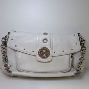 Vintage Metrocity Italy White Leather Chain Bag